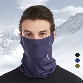 Ice Cooling Face Sunshade for Golf & Cycling Summer Sports with Ear Loops Mask Khaki