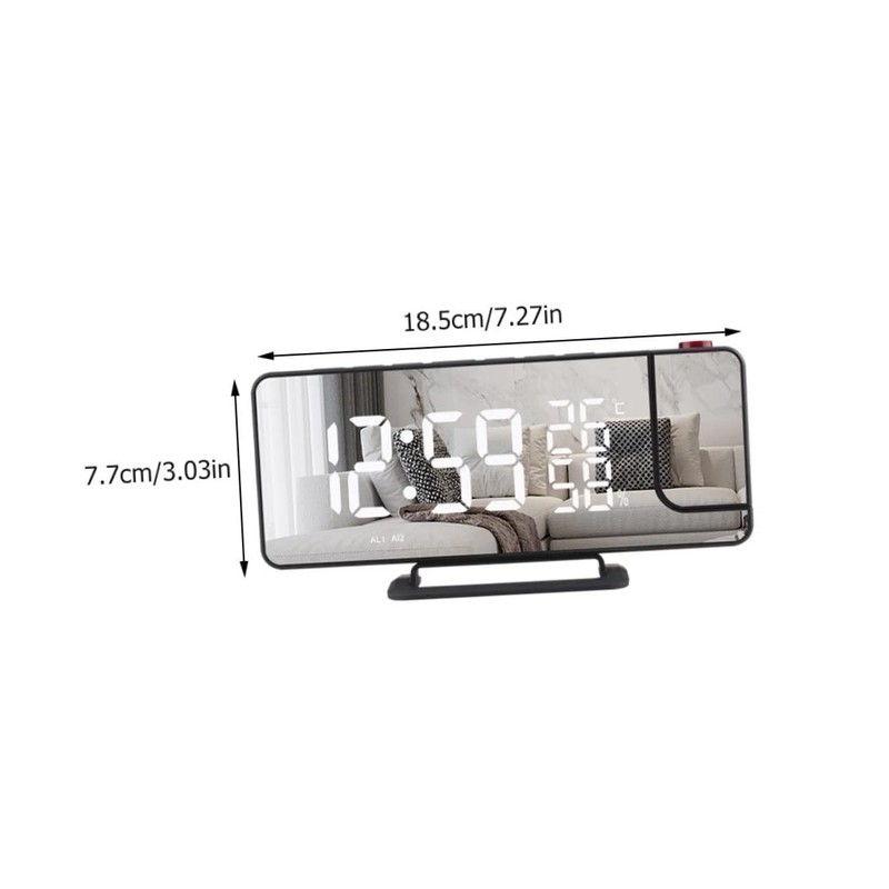 CIYODO Led Digital Alarm Clock Mirrored Projection Table Radio Multi-Function