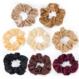 ChouchouClip satin Hair ties for women, 8 pieces (Assorted colors)