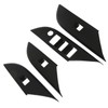 4 Pcs Door Window Control Panel Cover Carbon Fiber Style