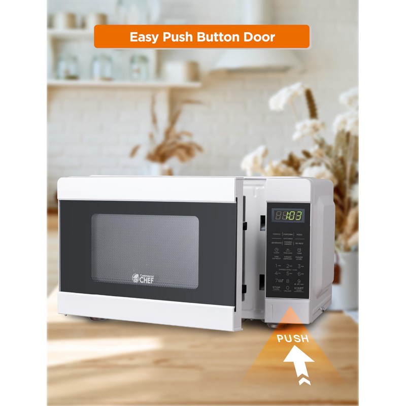 Commercial CHEF CHM990W 900 Watt Counter Top Microwave Oven, 0.9