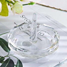H&D Well-Crafted Crystal Glass Wedding Ring Holder