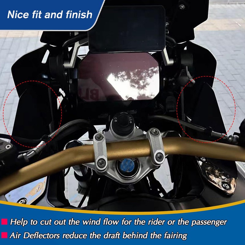 Midimttop Motorcycle Side Windshield Windscreen Side Panel Deflector Airflow Hand