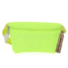 Fydelity Ultra Slim Fanny Packs for Women – 80s/90s Recycled RPET Bum Bag – Unisex Crossbody Waist Belt Bag for Travel, Festivals, Sports & Daily Use – Waist Belt Bag for Women | Neon Green