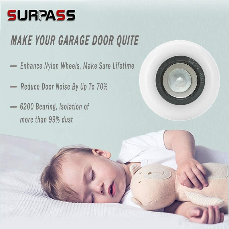 Surpass Garage Door Hardware Kit Roller/Hinge/Top Bracket/Wire Rope (for 16'x8'