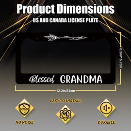 Blessed Grandma License Plate Frame Funny Grandma License Plate Holder Stainless Steel Auto Parts Personalise License Plate Decoration with Screws 12.3" x 6.3"