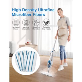 Steam Mop Pads Compatible with PurSteam ThermaPro 10-in-1 and ThermaPro 211 Steam Mop Cleaner Microfiber Pur steam Mop Replacement Pads Washable Reusable Steam Mop Pads for Steamer Floor Cleaning