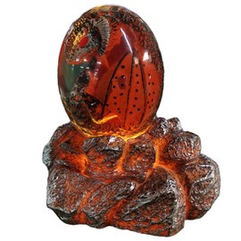 Lava Dragon Egg with Display Base Crystal Resin Dragon Egg Ornaments for Desktop Decor