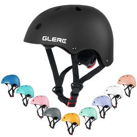 Glerc Kids Bike Scooter Helmet for 3 4 5 6 7 8 Years Old Boys Girls, Adjustable and Multi-Sport,Size S,Black