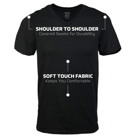 Gildan Men's V-Neck T-Shirts, Multipack, Style G1103, Black/Sport Grey/Charcoal/Military Green (5-Pack), Medium