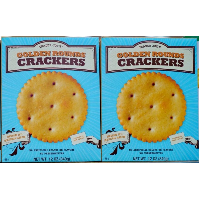 Trader Joe's 2 Packs Trader Joe's Golden Rounds Crackers 12