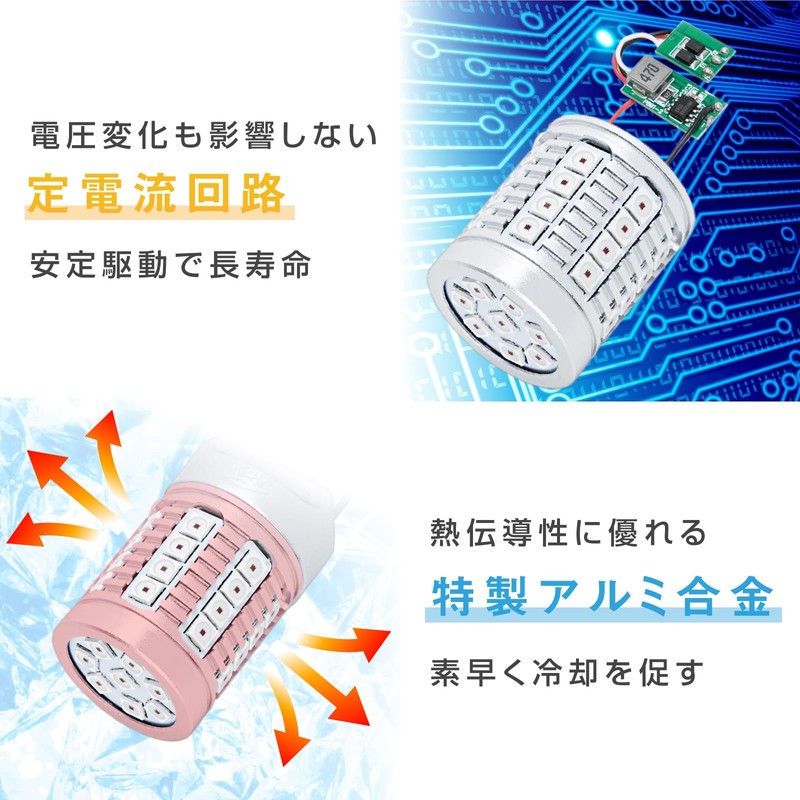 2 x Bubu-Material T20 Double LED Red Super Bright 6x