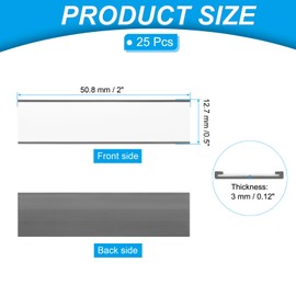 PATIKIL Magnetic Label Holder 2" x 0.5" with Paper Inserts, 25 Pcs C Channel Magnetic File Cabinet Labels Shelf Data Card Holder Signs for Metal Racks Shelves Whiteboard Tool Box