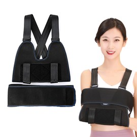 Arm sling for sleeping，Shoulder immobilizer for fixing the arm，Suitable for shoulder elbow injury torn rotator cuff broken arm，Suitable for both men and women，Left arm and right arm（black 1 pcs）