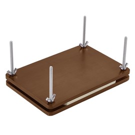 UNICRAFTALE Wooden Book Press Bookbinding Brown Rectangle Bamboo Portable Book Press Bookbinding Tool Flat Paper Press Machine for Bookbinding Supplies DIY Handmade Paper Press 220x151x8mm