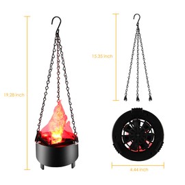 LED Flame Light Dynamic Fire Effect Light Hanging Flame Light Simulated Decorative Atmosphere Lamp Artificial Flame Fake Fire Campfire Centerpiece with No Heat Base for Party Bar (Hanging Flame Light)