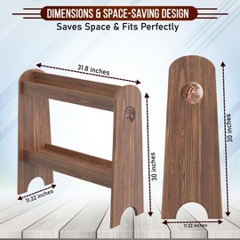 HOTCAN Pine Wood Saddle Rack – Ideal Saddle Stand for Western Horse Gear and Horse Tack Organizers, Suitable for Displaying Trophy Tack at Home (Burnt)