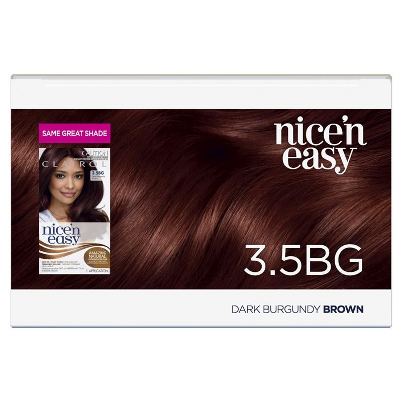 CLAIROL Nice 'N Easy 3.5BG Natural Dark Burgundy Brown Permanent