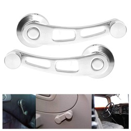 Tbest Car Window Handle,2pcs Alloy Window Handle Riser Winder Crank Fit for Classic Car(Silver)