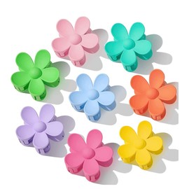 Generic Hair Claw Clips 8Pack Flower Hair Clips for Women, Large Claw Clips for Thin and Thick Hair. Beautiful, Colorful Summer Hair Clips Set. Cute Matte Flower Hair Clips.