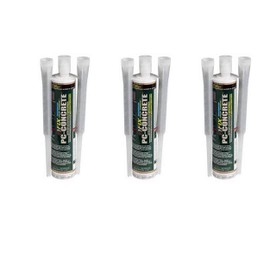 PC Products 72561 PC-Concrete Two-Part Epoxy Adhesive Paste for Anchoring and Crack Repair, 8.6 oz Cartridge, Gray (Thrее Расk, Gray)