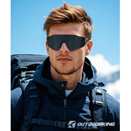 OUTDOORKING Polarized Sunglasses Men Sports Sun Glasses Mens Sunglasses UV400 Protection for Cycling Fishing Golf