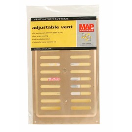 MAP Hardware 946-33 Metal Adjustable Air Vent 9" x 6", Double Brick Hit & Miss Grille Cover (229mm x 152mm), Gold