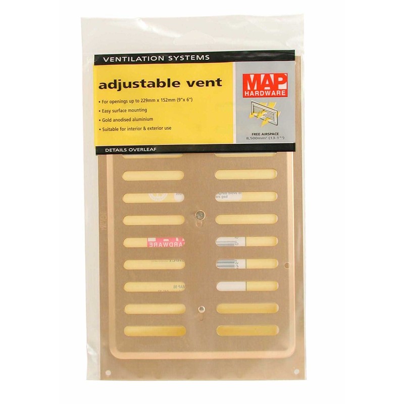 MAP Hardware 946-33 Metal Adjustable Air Vent 9" x 6",