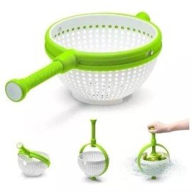 Total Supplier Colador Con Mango Plegable | Blanco Y Verde