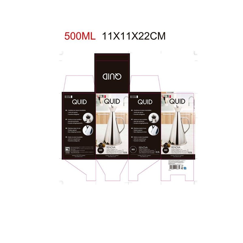 Quid 1.25" Stainless Steel 50ml Renova Rubber Leak Proof Oil