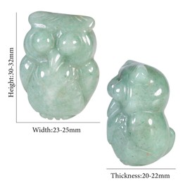 KYEYGWO Crystal Owl Figurine for Home Decor, Small Green Aventurine Stone Cuddle Statues, Healing Stone, Animal Sculpture, Talisman, Palm Pocket Stones, Collectible Figure, Birds Ornament, 3.1 cm
