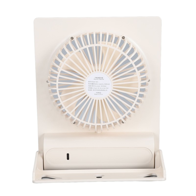 Ultra Thin Table Fan Desktop Flat Battery Operated Standing Hanging