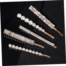SAFIGLE 5Pcs Rhinestones Hair Clips Set Geometric Crystal Hairpins for Women Everyday Metal Barrette Accessories Suitable for Weddings and Special Occasions