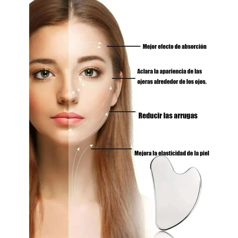 4 Herramientas Faciales Gua Sha De Acero Inoxidable, Set De