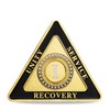 Triangle Glimmer Amber Dream Sobriety Coin | Celebrating Recovery and