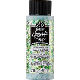 FolkArt Glitterific Pop Acrylic Craft Paint, Dragon Scales 2 fl oz Premium Glitter Finish Paint, Perfect For Easy To Apply DIY Arts And Crafts, 11997