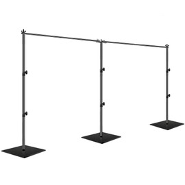 EMART 7x20ft(HxW) Photography Backdrop Stand for Parties, Adjustable Pipe and Drape Background Support Frame Kit with Heavy Duty Metal Steel Base, Photo Back Drop Holder for Birthday Wedding - Black