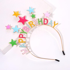 JERTOCLE - Diadema de cumpleaños para mujer, colorida y brillante para cumpleaños, corona de cumpleaños y niñas, accesorio para el cabello, regalo