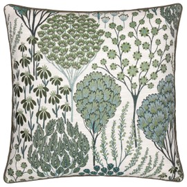 furn. Wylder Ophelia Cushion Cover – Reversible Botanical Floral Jacquard Cushion Case (Thyme/Mineral - 50x50cm)