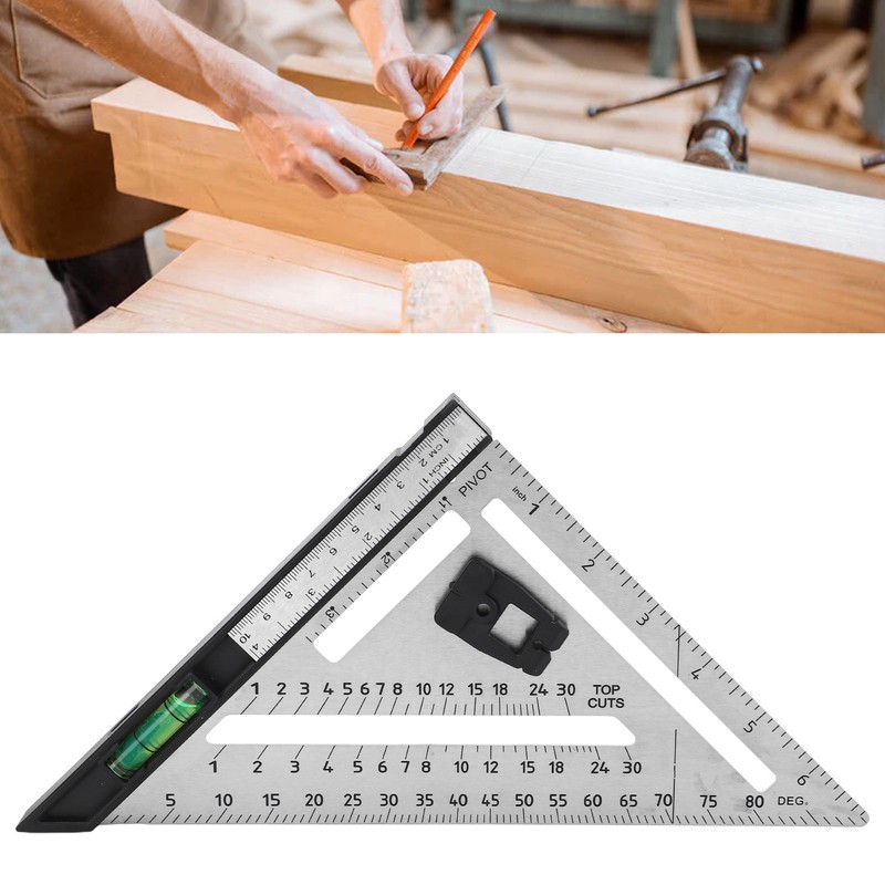 Woodworking Triangle Ruler 7in Dual Scale Square Angle Ruler Carpenter