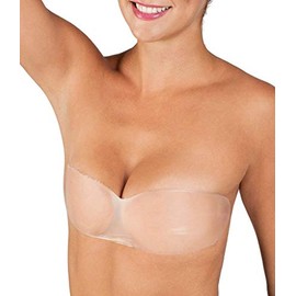 Fashion Forms ™ Skin Bandeau Sticky Adhesive Bra for Backless Dresses – 100% Silicone – Reusable Clear SM One Size
