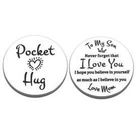 Stocking Stuffers for Teen Boys 16-18, Mothers Day Fathers Day for Son Pocket Hug Token Son Gifts from Mom Inspirational Gifts for Men to My Son Graduation Gifts for Him Teens Boys Birthday Gifts