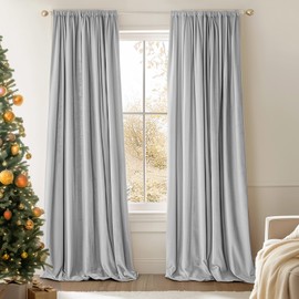 Lazzzy Velvet Curtains Light Gray Thermal Insulated Drapes for Bedroom Living Room Darkening Window Treatments Super Soft Luxury Rod Pocket 120 Inches Long 2 Panels, W42 x L120
