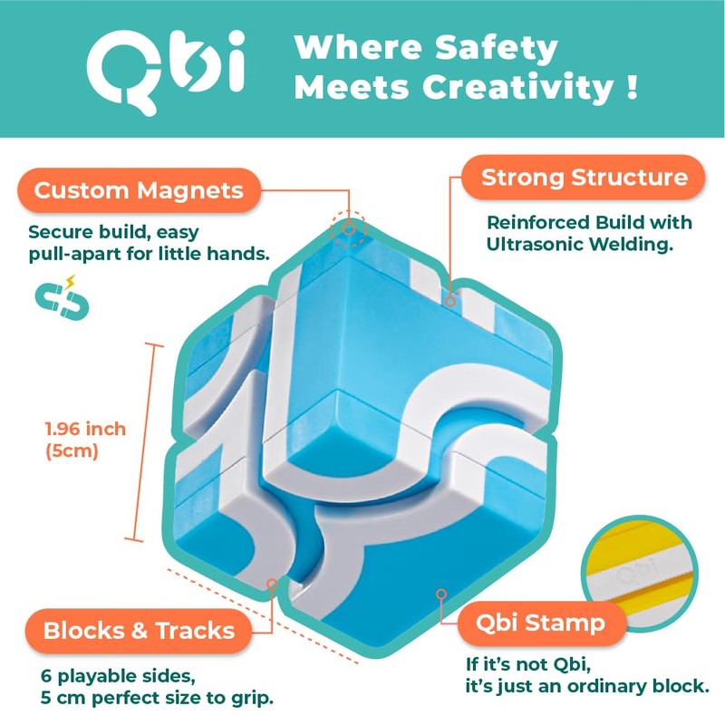 QBI Magnetic Blocks Play Starter Set｜4-in-1 STEM Building Blocks with