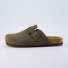 CUSHIONAIRE Men's Haze Cork Footbed Clog with +Comfort, Olive Nubuck