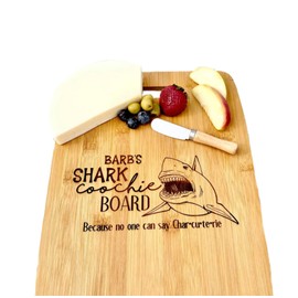 Wood Engraved Shark Coochie board- Funny Gift - Charcuterie Board - Comical Gift