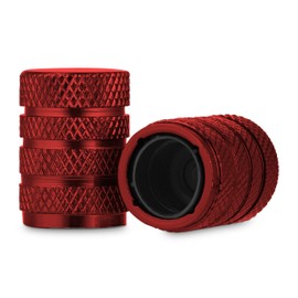 Valve-Loc Tire Valve Caps (10-Pack) Plastic Liner, Corrosion-Proof, Universal Stem Covers for Cars, SUVs, Bike and Bicycle, Trucks, Motorcycles | Heavy-Duty, Airtight Seal | Screw-On (Red)