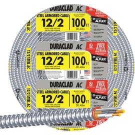 Armored Cable, Steel Jacket, 12/2 ACT, 100-Ft.