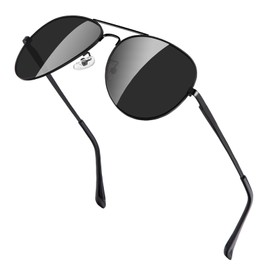 ANYLUV Polarisiert Sonnenbrille Herren Sonnenbrille Damen Premium Metallrahmen Unisex mit UV400 Schutz Vintage Schwarz Fahrerbrille