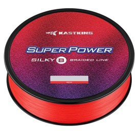 KastKing Superpower Silky8 Braided Fishing Line, Red, 8 Strand, 80LB, 150Yds